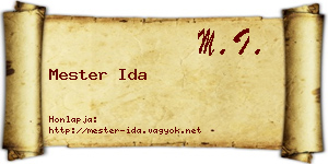 Mester Ida névjegykártya